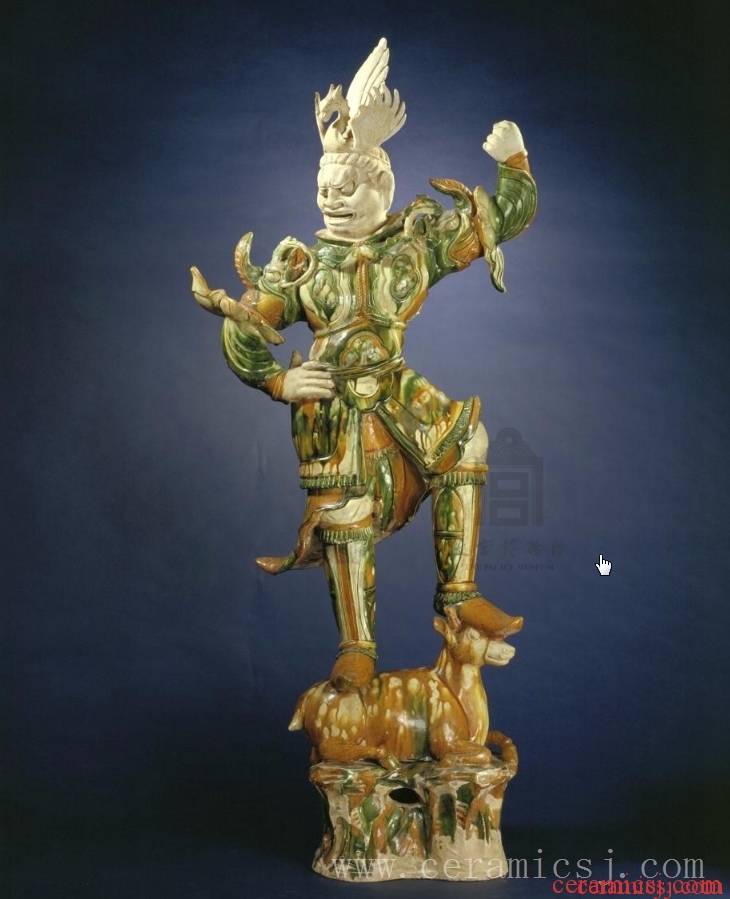 Tricolor Pottery Figurine of the Heavenly King