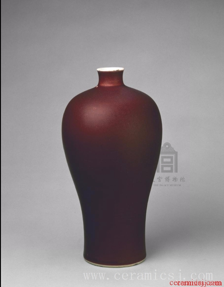 Kiln: Jingdezhen Kilns  Period: Kangxi Reign (1662-1722), Qing Dynasty (1644-1911)  Glazetype: sky-clearing-red glaze  Dimensions: height: 24.2 cm, mouth diameter: 3.4 cm, foot diameter: 7.8 cm 
