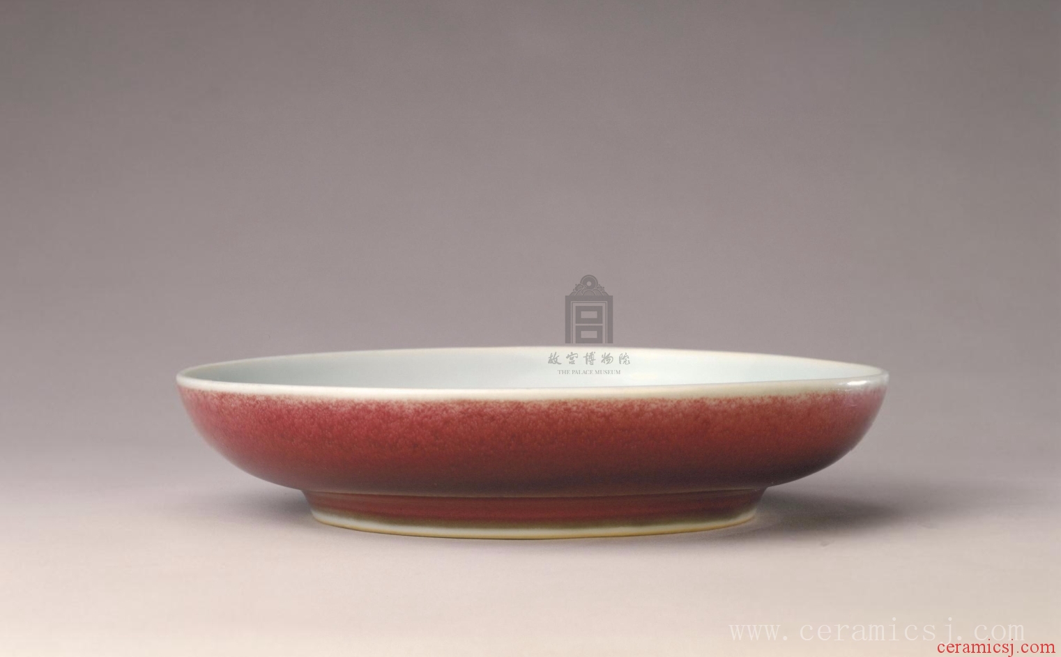 Kiln: Jingdezhen kilns  Period: Zhengde reign (1506-1521), Ming dynasty (1368-1644)  Glazetype: bright-red glaze  Dimensions: height 4.9 cm, mouth diameter 20.3 cm, bottom diameter 13.1 cm 