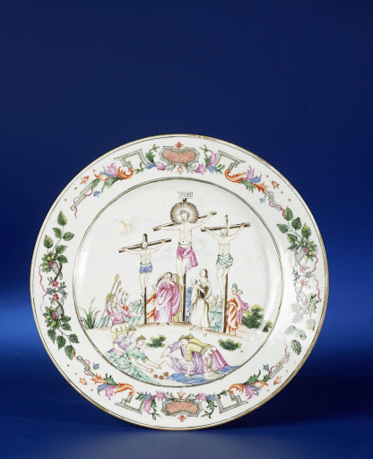 Plate with an image of The Crucifixion - Anonymous