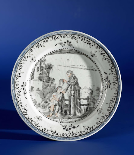 Plate with an image of Samuel annoiting Saul - Anonymous