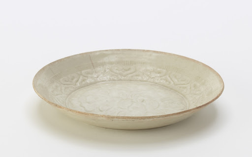 Dish with molded decoration, Qing-bai-related ware