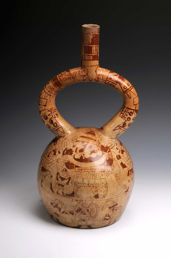 Ceramic ceremonial vessel that represents a ritual dance scene ML013655 - Moche style