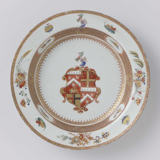 Soup plate with the arms of the Sayer, Woodhave and Brooke family - Anonymous