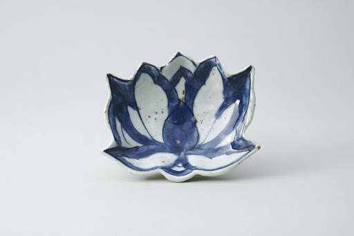 Dish, One of a Set of Five, Lotus Flower Design in underglaze blue; Kosometsuke Type - Unknown