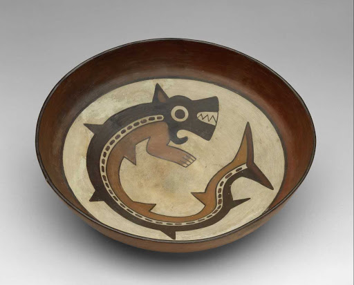 Bowl with a Killer Whale Deity - Nasca