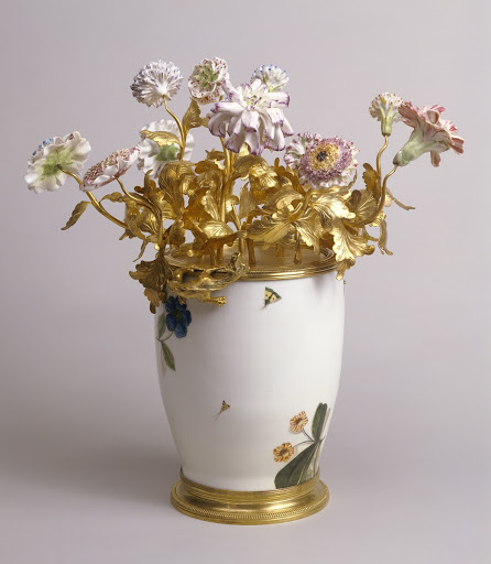 Mounted Vase with Flowers - Bronzier Unknown maker, French, Vase made at the Meissen Porcelain Manufactory, Flowers possibly made at the Vincennes Porcelain Manufactory