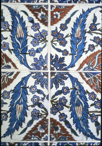 Tile panel with floral motifs - unknown