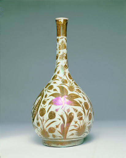 Bottle, Design of Flowers in Luster Decoration - Unknown