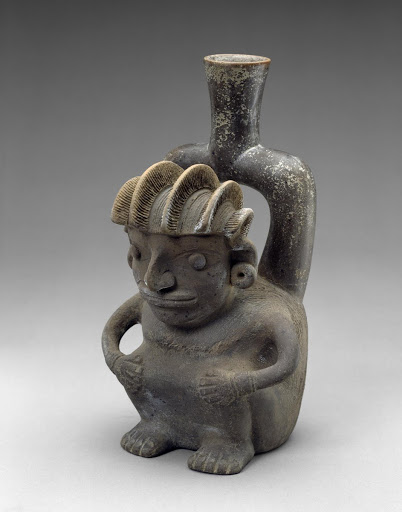 Vessel with a Seated Man - Cupisnique
