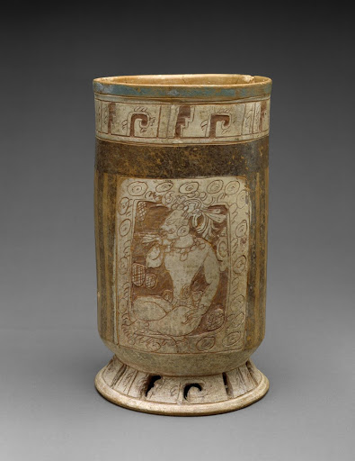 Pedestal Vase with Two Seated Figures - Maya