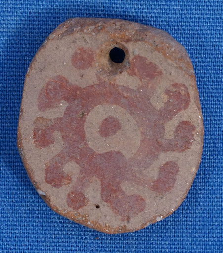 Oval pendant, from Santa Cruz Red-on-buff Jar Sherd - Hohokam