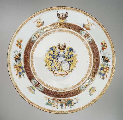 Dish with the arms of the De Neufville and De Wolff families - Anonymous