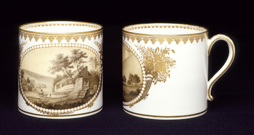 Pair of Large Mugs - Derby Porcelain Works, Zachariah Boreman (attributed to)