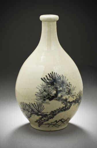 Sake Bottle (tokkuri) with Pine Branch Design - Unknown