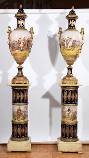 Sevres Vases on Columns - H. Desprez