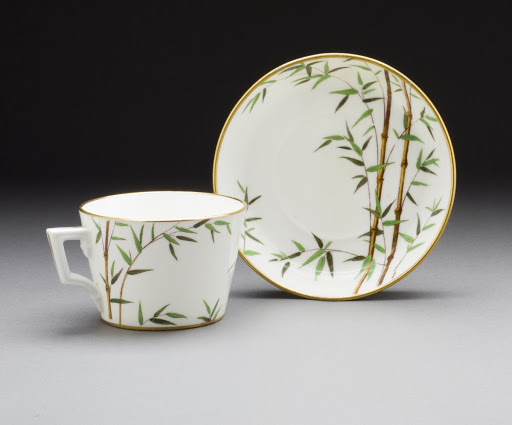 Bamboo' Motif Teacup and Saucer - Christopher Dresser, Mintons Ltd.