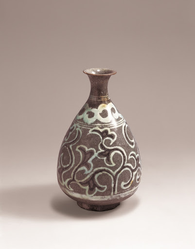 Buncheong Bottle with Inlaid Arabesque Design - unknown
