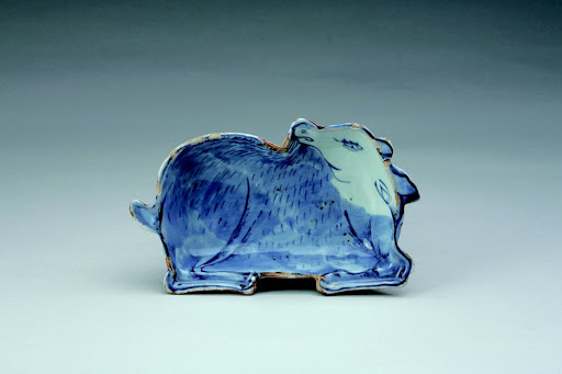 Dish, One of a Set of Five, Goat Design in Underglaze Blue; Kosometsuke Type - Unknown
