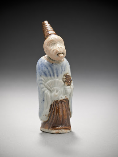 Netsuke in the Form of a Costumed, Dancing Monkey with Movable Tongue - Unknown