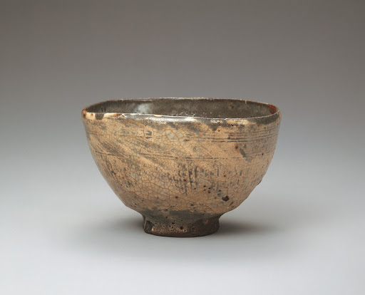 Mishima style tea bowl "Shiiba", Hagi ware