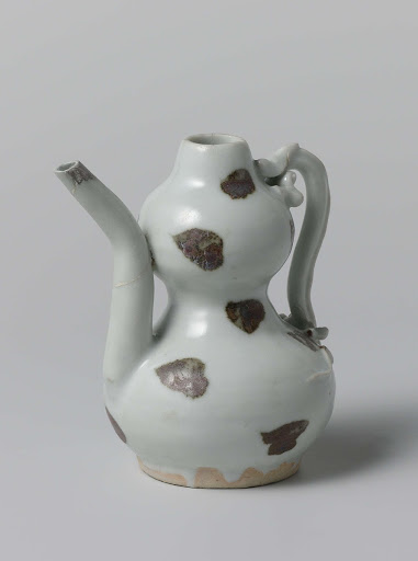 Double gourd-shaped ewer with iron red spots and a handle in the shape of a dragon - Anonymous