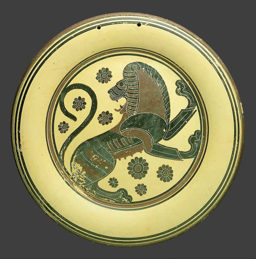 Plate with Seated Lioness - Chimera Painter