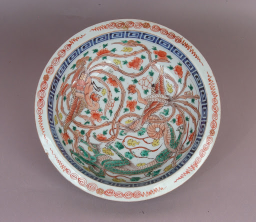 Plate with design of Dragon and Chinese Phoenix - Unknown