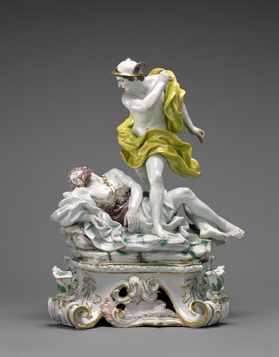 Mercury and Argus - Produced in the Doccia Porcelain Factory, After models by Giovanni Battista Foggini, Probably made by Gaspero Bruschi