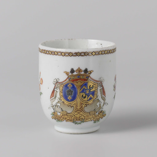 Cup with handle with the arms of the Van Idsinga and Kien families - Anonymous