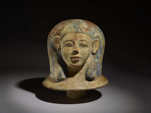 Canopic Jar Lid in the Shape of a Head - Egyptian