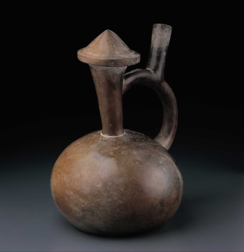 Sculptural ceramic ceremonial vessel that represents a war club ML001853 - Moche style