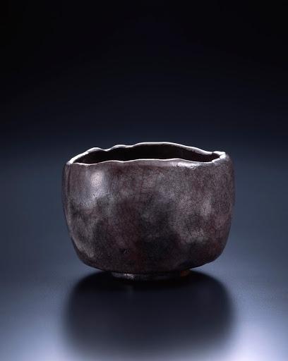 Red Raku Tea Bowl, called SOBAHANA - Raku Kichizaemon