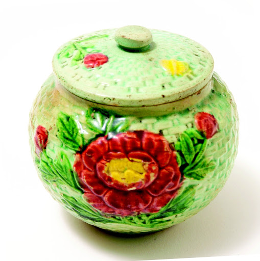 peony-flower-patterned jar - Unknown