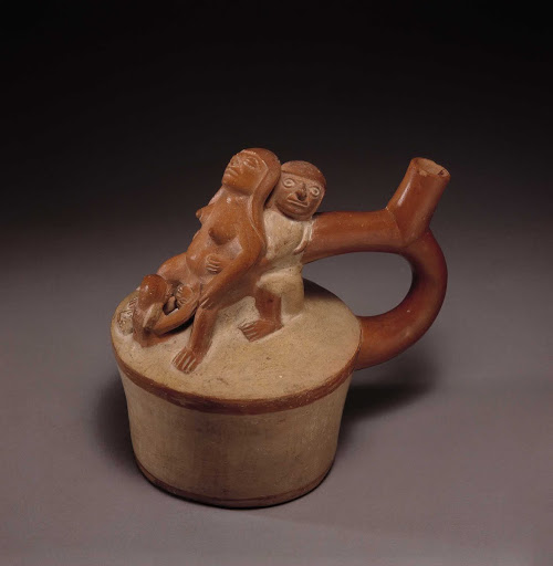 Sculptural ceramic ceremonial vessel that represents a birth scene ML004424 - Moche style