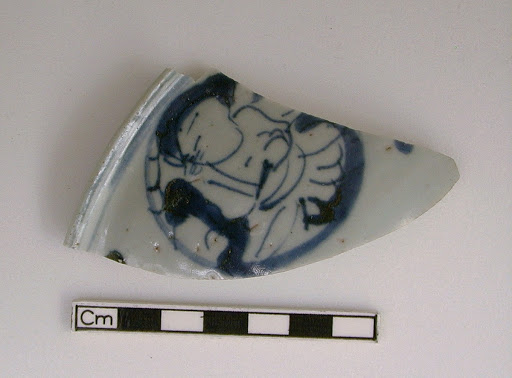 Fragment of a blue-and-white glazed Chinese bowl