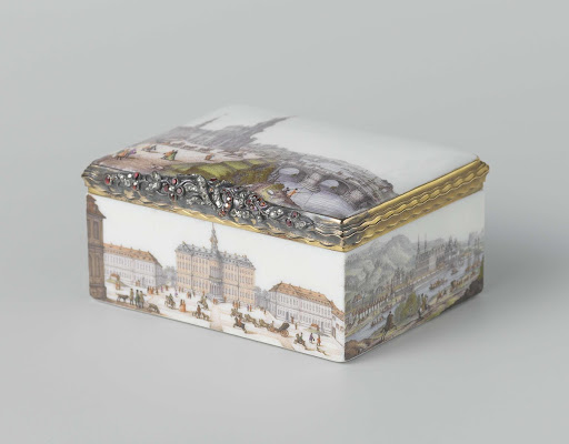Snuffbox with scenes of Saxon castles and a view of Dresden - Meissener Porzellan Manufaktur