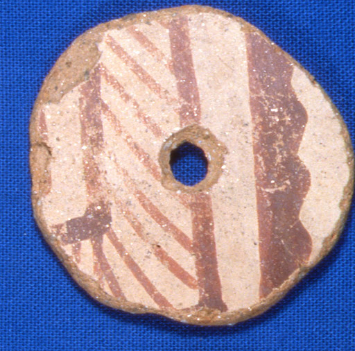 Perforated Disk, from a Sacaton Red-on-buff Jar Sherd - Hohokam