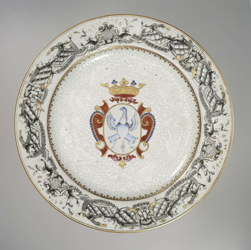 Dish with the arms of the Van der Broek of Dierkens family - Anonymous
