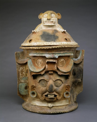 Funerary Urn with Feline Lid - Maya