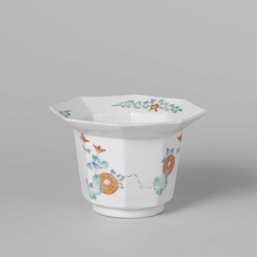 Octagonal bowl with chrysanthemum - Anonymous