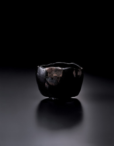 Black Raku Tea Bowl, called GETSUYAKO - Raku Kichizaemon