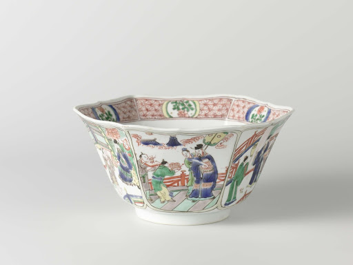 Hexagonal bowl with narrative scenes concerning L_ Dongbin - Anonymous