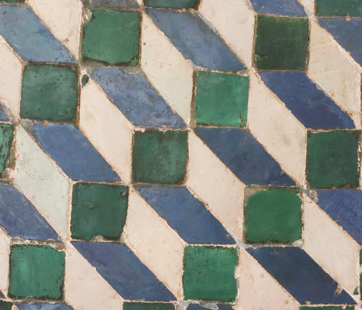 Alicatado tiles with a geometrical composition - Unknown