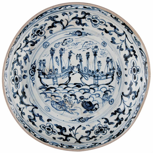 Plate, with naval battle - Unknown