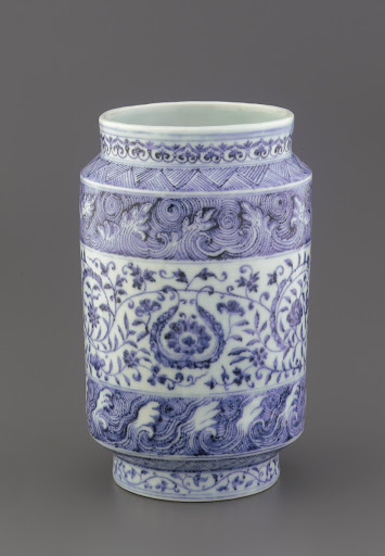 Tall cylindrical vase  (albarello shape)