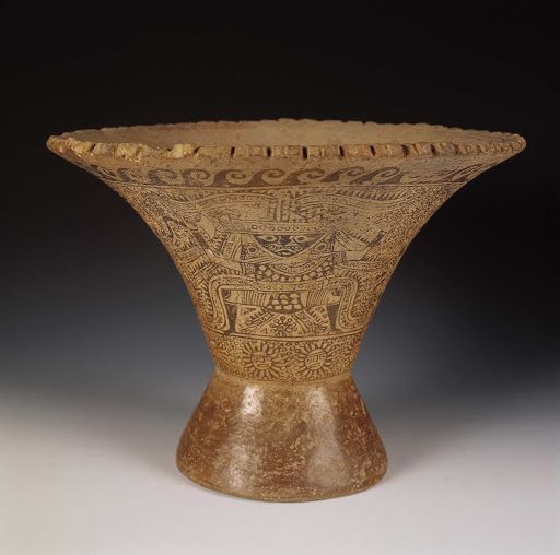 Ceramic ceremonial vessel that represents a mythological scene ML013669 - Moche style