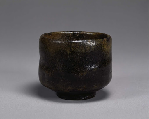 Tea Bowl, With black glaze, known as "Suehiro" - Studio of Chojiro, Raku ware, Kuroraku type