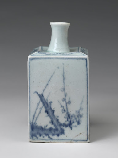 Square Bottle with Blossoming Plum Decor - Unidentified Artist