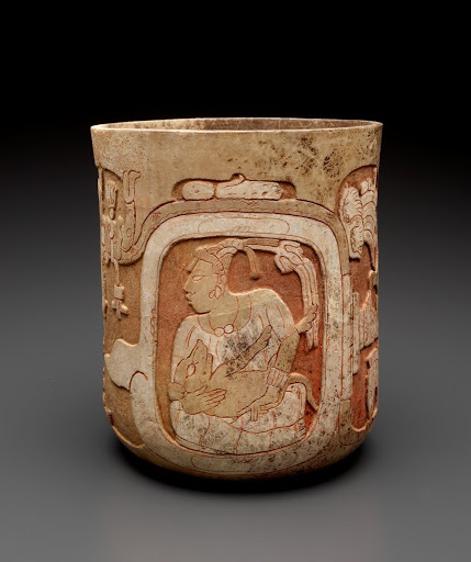 Vessel with Moon Goddess and Old God - Maya